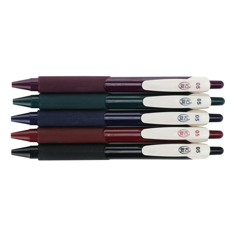 Retro Gel Pen, 5 Colors Comfortably Hold Gel Pen Set Multifunctional For  Writing For Painting For Calligraphy