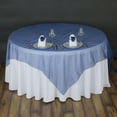 Efavormart Navy Blue Organza Square Tablecloth Overlay 72x72" Square Tablecloth Cover For ...