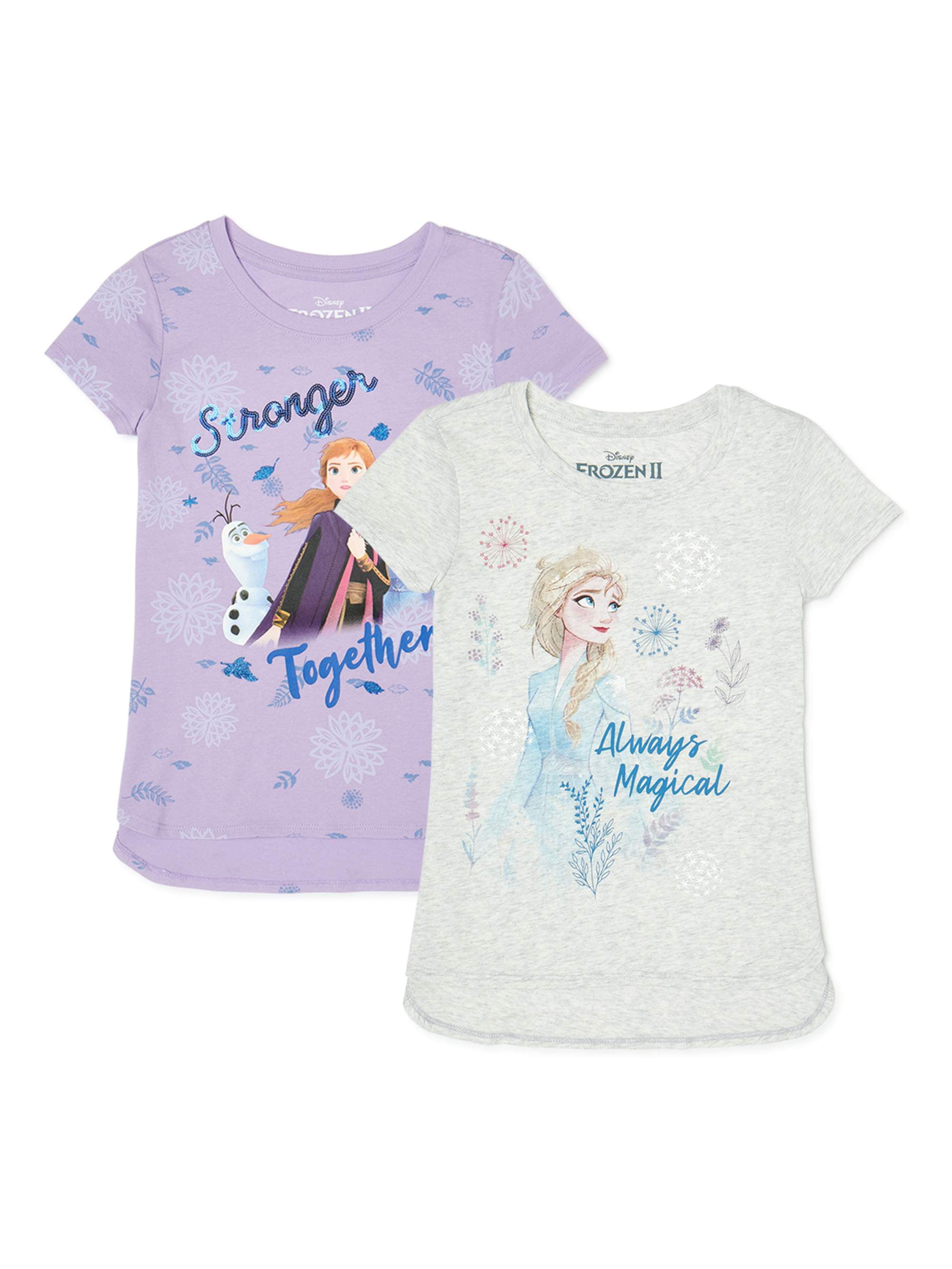 Disney Girls Frozen T-Shirt Pack of 2