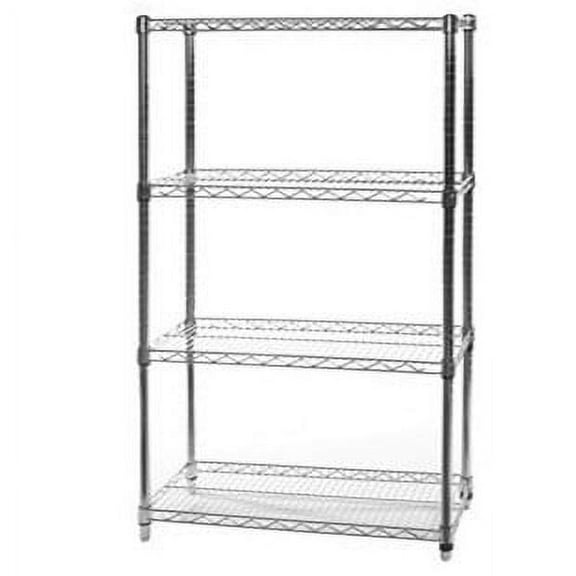 Shelving Inc. 18" d x 36" w x 84" h Chrome Wire Shelving with 4 Shelves
