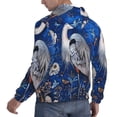 thumbnail image 6 of Pofeuu Blue Heron Floral Garden Print Mens Casual Hooded Collar Drawstring Hoodies Pullover Sweatshirts Casual Long Sleeve Shirts-Medium, 6 of 7