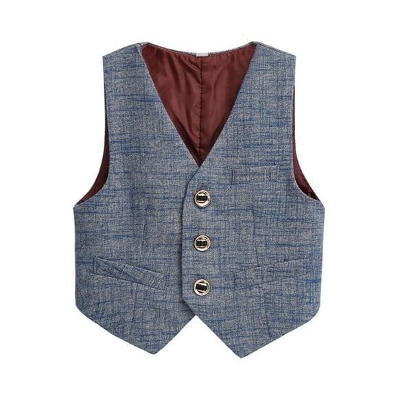 Liyamei Children's Suit Formal Dress Gentleman's Boys' Birthday Flower Boy Suit Suit Piano Performance Speech Handsome Vest Size 9-10 Years