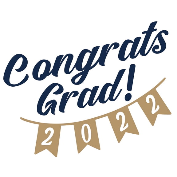 Congrats Grad 2022 Lettering Art Vinyl Decoration Multicolored Art Design 20" x 28" Senior Class Of 2022 Home Bedroom Living Room Wall Decal - Easy To Apply Graduation Art Removable Wall Sticker
