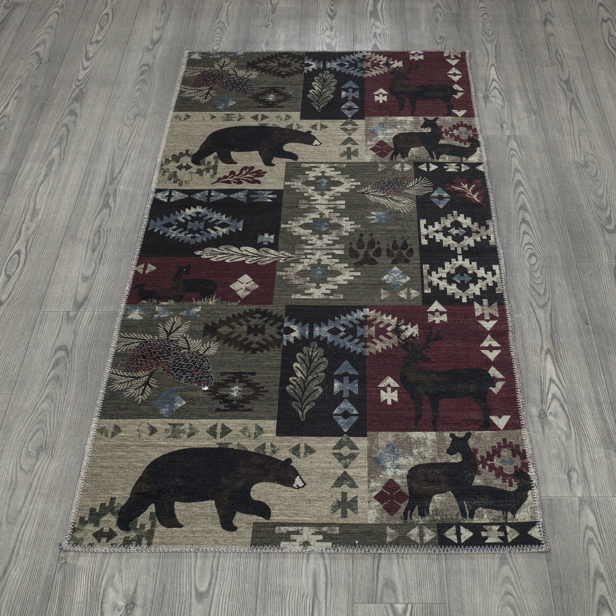 Ottomanson Machine Washable Cotton 3x6 Flatweave Runner Rug for Bedroom, 2'7" x 6', Multicolor Southwestern