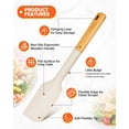 thumbnail image 3 of Silicone Spatula Spoon Set, Great for Mixing, Folding, Scraping, and Spreading, Sturdy BPA-Free Matte Silicone, Wooden Handle Rubber Spoonula for Nonstick Cookwares, Pack, 3 of 4