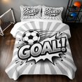 thumbnail image 2 of Manfei Soccer Sport Twin Quilt Set, Geometric Stripe Twin Coverlet Set, Grey Monochrome, Reversible 2pcs, 1 Bedspread and 1 Pillowcase, 2 of 7