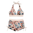 thumbnail image 6 of Conairie Bikini Sets For Women High Waisted Swimsuit Two Piece Floral Print Stretch Tummy Control Halter Bathing Suit Loose Beach Comfortable Swimwear Pink L, 6 of 9