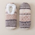 thumbnail image 2 of Voska Slipper Socks with Grips, Fuzzy Warm Slipper Socks for Women Men, Super Warm Anti Slip Floor Socks for Cozy Home Living Khaki One Size, 2 of 8