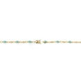 thumbnail image 4 of Gem Stone King 18K Yellow Gold Plated Silver Blue Apatite and Round White Lab Grown Diamond Tennis Bracelet for Women (3.18 Cttw, Gemstone Birthstone, Oval 6X4MM, 7.25 inches), 4 of 4