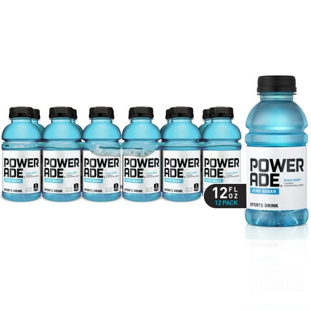 POWERADE Zero Sugar Mixed Berry Electrolyte Sports Drink, 12 fl oz, 12 Pack Bottles