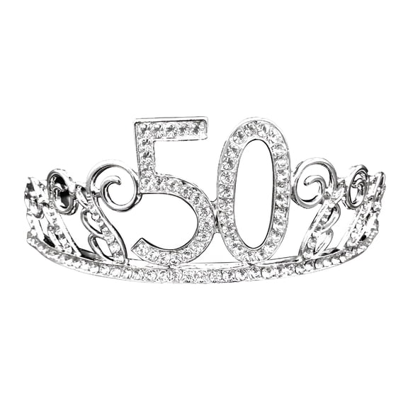 DESIGNICE Crystal Birthday Crown Princess Birthday Tiara Hair Accessories Happy Birthday Crown Tiara for Women (20/21/30/40/50 Birth Crown)