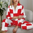thumbnail image 6 of Fotbe Red Cross 1 Pattern Long Sleeve Pajama Set for Women,Sleepwear Set,2-piece Loungewear Set,Soft PJs Comfy Nightwear with Pockets -X-Large, 6 of 7