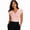 Pink, variant on Wrongduck Women's Elegant Ruched Wrap Top with V Neck and Short Sleeves Slim Fit Summer Blouse for Casual and Work Looks