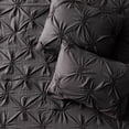 thumbnail image 4 of DAWN 3-Piece Comforter Set in Pleated Washed Charcoal, Full/Queen Size. Durable & Easy Care, 4 of 6