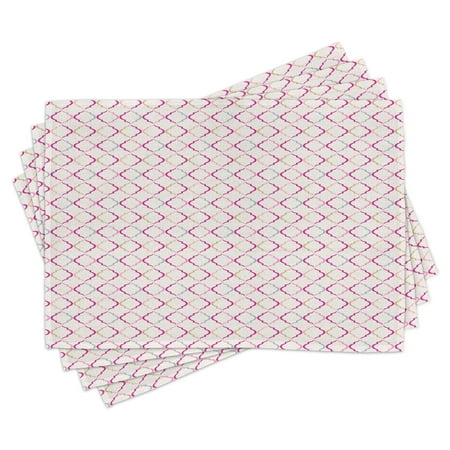 

Trellis Placemats Set of 4 Victorian Ancient Oval Shapes Retro Antique Traditional Vintage Style Pattern Print Washable Fabric Place Mats for Dining Room Kitchen Table Decor Multicolor by Ambesonne