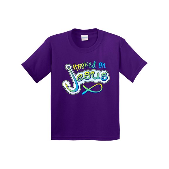 Inktastic Hooked on Jesus Christian Youth T-Shirt