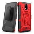 thumbnail image 3 of SPY CASE for Cricket Vision 3 / Cricket Debut 4G / AT&T Calypso (U318AA) Case with Tempered Glass Screen Protector Hybrid Cover with Kickstand Phone Belt Clip Holster - Red, 3 of 7