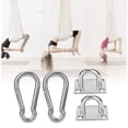 thumbnail image 4 of 8mm Stainless Steel Suspension Hardware Kit with Spring Hook - Heavy-Duty Rustproof Square Ceiling Mounting Plates for Yoga Hammocks, Door Locks & DIY Projects (290g Set), 4 of 5