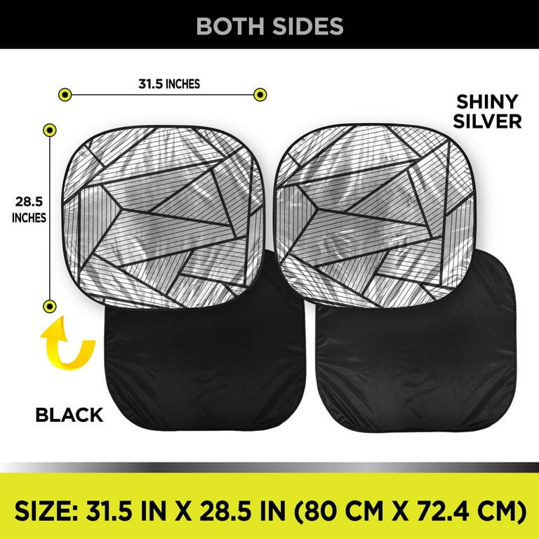 Auto Drive Two Counts Polygon Universal Fit Twist Sunshade, 28.5