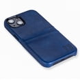 thumbnail image 6 of Dockem iPhone 13 Exec M2 Wallet Case; Built-in Metal Plate, 2 Card Slots, Premium Synthetic Leather, Navy Blue, 6 of 9