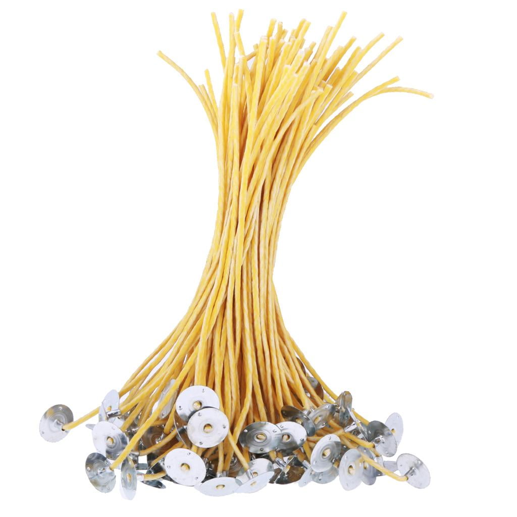 FVDPWYE 150 Pieces 20cm Beeswax Candle Wicks With Sustainers For DIY Candle Making