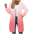 thumbnail image 2 of FDGIU Women's 2025 Long Hoodies - Full Zip Tunic Sweatshirt with Pockets, Trendy Fall Casual Outerwear, Open Front Cardigan Style, 2 of 6