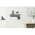 Floating Shelves Vintage Grey Coat Rack Wall Mounted with Shelf, Rustic Farmhouse Entryway
