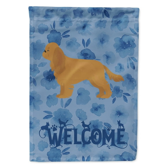 Carolines Treasures CK6008CHF Ruby Cavalier Spaniel Welcome Flag Canvas House Size Large multicolor