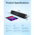 thumbnail image 2 of Computer Speakers, Bluetooth Soundbar, HiFi Stereo, 3.5mm Aux-in Connection, USB Powered Speakers for Desktop Monitor, PC, Laptop, Tablets, 2 of 8