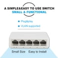 thumbnail image 3 of 5 8 Ports UTP RJ45 Gigabit Ethernet Switch 1000 Mbps Mini Network Switches VLAN Ethernet Splitter Lan Hub Switch 5Port 1000M US PLUG, 3 of 6