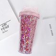 thumbnail image 1 of Gobelet Réutilisable 500ml avec Couvercle et Paille, Double Paroi, Rose, 1 of 5