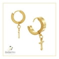 thumbnail image 6 of BEBERLINI Women Cross Pendant Huggie Hoop Earrings 14K Gold Plated Stainless Steel Jewelry, 6 of 8