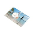 thumbnail image 3 of MKHERT Pink Flamingos Animal On Tropical Beach Placemats Table Mats for Dining Room Kitchen Table Decoration 12x18 inch,Set of 4, 3 of 4