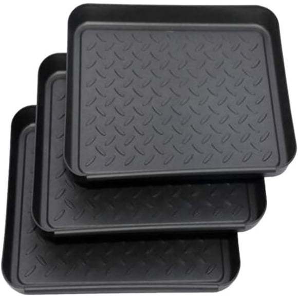 Set of 3 shoe racks, plastic shoe drip tray, small shoe mat, drip mat, shelf, shoe tray, drip tray, 35x27x3 cml