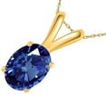 thumbnail image 4 of 0.35 Ct Oval Shape Sapphire Gemstone Pendant In 14k Yellow Gold With 18" Box Chain, 4 of 4