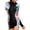 Black, variant on Women's One Piece Rash Guard Swimsuits Long Sleeve Athletic Boyleg Bathing Suit Zip Modest Sun Protection Unitard Swimwear Sport Beachwear Built-in Bra L