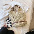 thumbnail image 4 of Bolso de hombro informal para mujer, bolso de Hobo ahuecado, bolso de cubo, bolso de playa de verano para mujer, 4 of 6