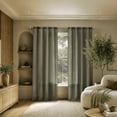 thumbnail image 6 of No. 918 Anders 2-pack Faux Linen 3-in-1 Versatile Hanging Semi-Sheer Back Tab/Rod Pocket Curtain Panel Pair with Ring Clips, Olive, 37"W x 84"L (2 Panels), 6 of 8