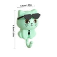 thumbnail image 2 of XIXISTARYY Christmas Gifts Cute Cat Key Hook, Cartoon Cat In Sunglasses Creative Vity Hook, Adhesive Coat Hooks Key Holder For Wall Decorative, Pet Wall Hooks For Hanging Key, Bag, Black, 2 of 2