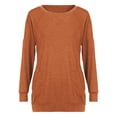 thumbnail image 4 of Diufon Fall Tops for Women Round Neck Long Sleeve Blouses Casual Solid Color Tunics with Pockets, 4 of 5