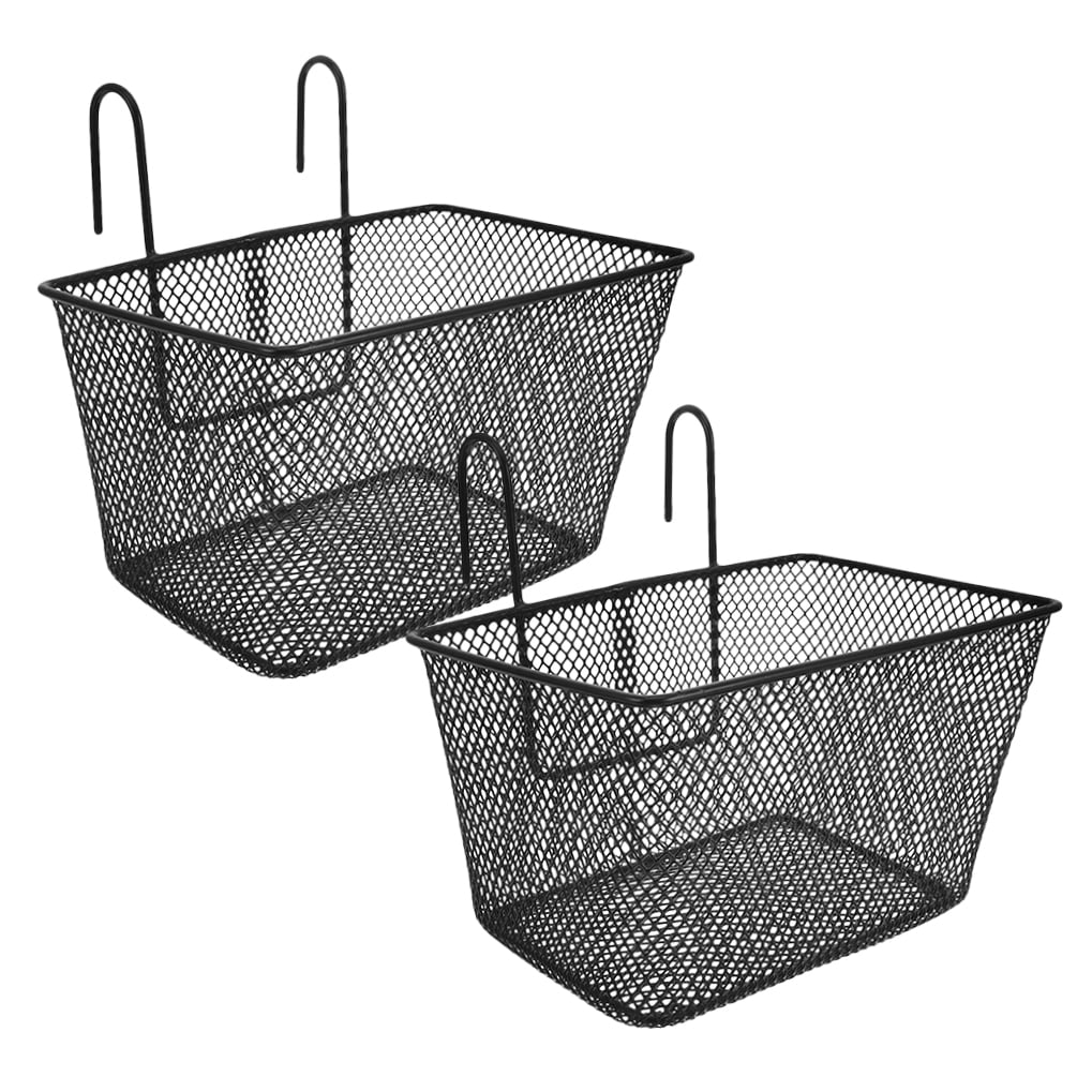 HOMEMAXS 2Pcs Bike Front Basket Large Bike Basket Metal Basket Bike Vegetable Basket Front Hanging Basket for Bike