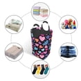 thumbnail image 2 of DouZhe 50L Rectangular Laundry Basket, Valentine Purple Hearts Love Prints Waterproof Foldable Laundry Hamper with Aluminum Handles, 2 of 6