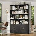 thumbnail image 2 of Hiphuta 71"H x 47.2"W Standard Bookcase, Tall Bookcase for Bedroom, Living Room and Office, Freestanding Display Storage Shelves, Black, 2 of 9