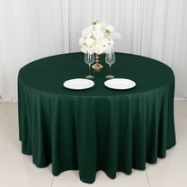 BalsaCircle 132 in Hunter Green Scuba Polyester Round Tablecloth Party Linens Events Reception Decorations Supplies
