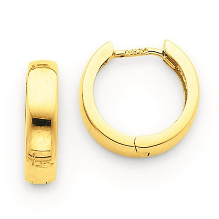 Mens Las 14k Yellow Gold Polished Hinged Huggy Hoop Earrings 10mm Mens Las 14k Yellow Gold Polished Hinged Huggy Hoop Earrings 10mm X 4mm
