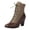 Brown, variant on Victorian Boots for Women Granny Boots Ankle Boots 70s Lace Up Booties Low Heel with Zipper Ladies Retro Leather Boot