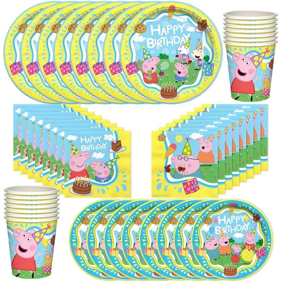 Peppa Pig Party Tableware Classic Set for 16 Guests