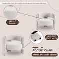 thumbnail image 6 of Guyou Modern Barrel Accent Chair, Velvet Upholstered Round Armchair, Comfy Side Club Chair Casual Single Sofa Chair for Living Room Bedroom, Beige, 6 of 8