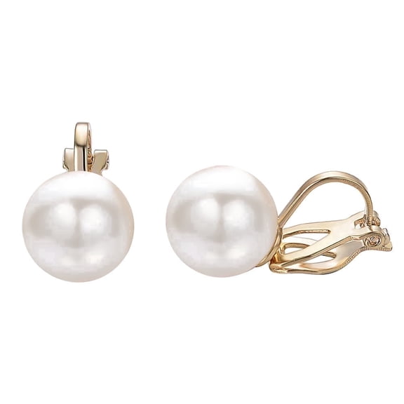 Yoursfs Tiny Pearl Clip On Earrings for Women Gold Plated Faux Pearl Earrings Clip on Non Painful Bridal Earring Wedding Jewelry