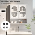 thumbnail image 6 of Medicine Cabinet for Bathroom,2 Acrylic Doors White Oval Bathroom Wall Cabinet,Over Toilet Storage Cabinet for Laundry Room/Kitchen/Living Room,Surface Mount Medicine Cabinets 23x24, 6 of 7